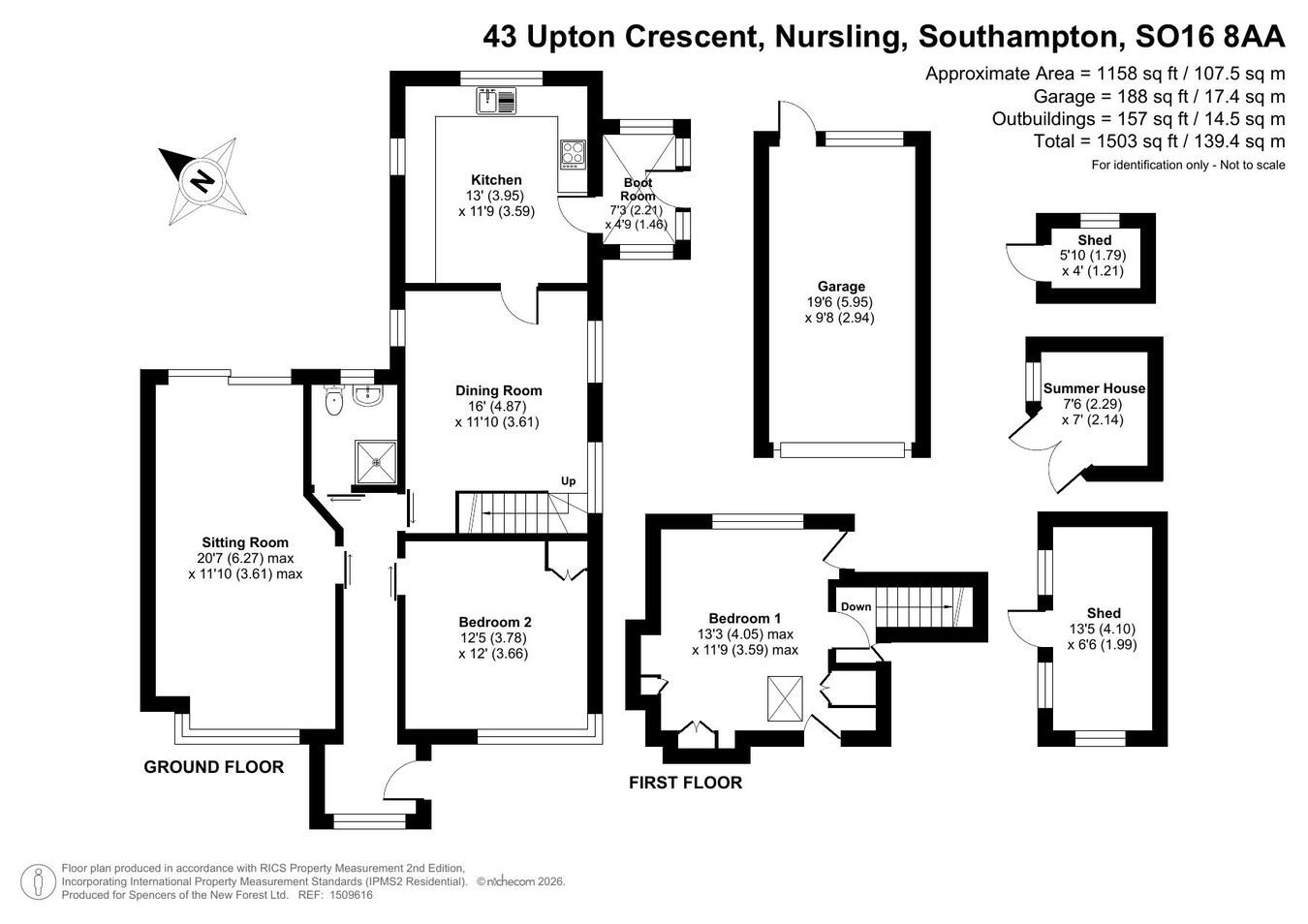 43, Upton Crescent, Southampton floorplan