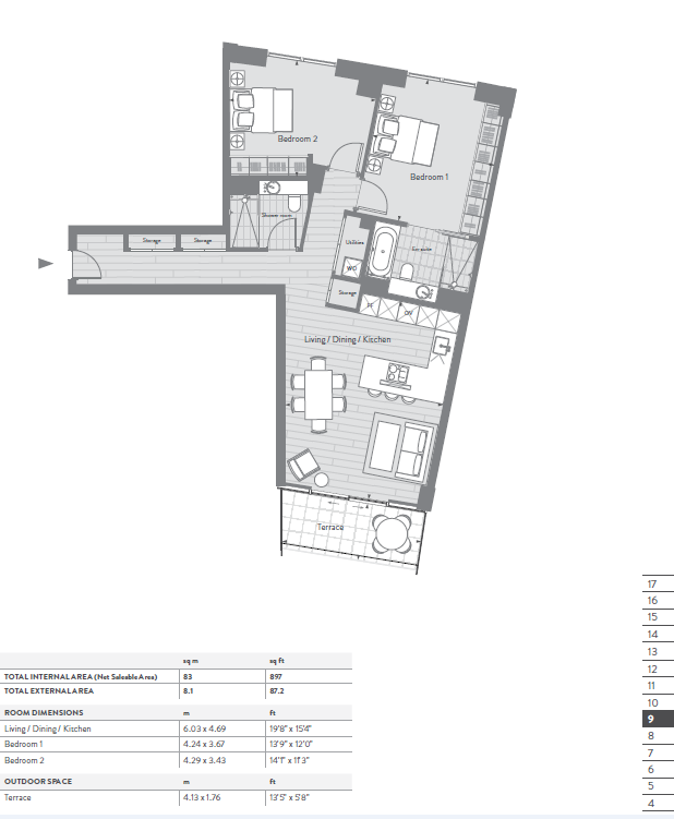 2 Bedrooms Flat to rent in Paddington Basin, Paddington Basin, North Wharf Road, London W2