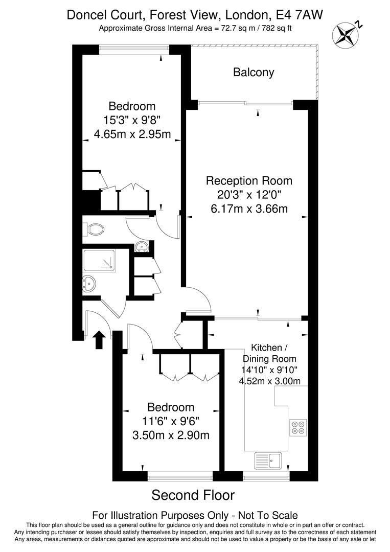 Flat 10 Doncel Court, 28, Forest View, London floorplan