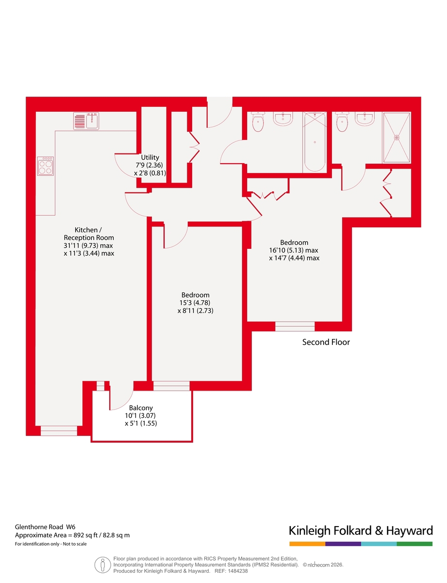 Apartment 14, Matcham House, 21, Glenthorne Road, London floorplan