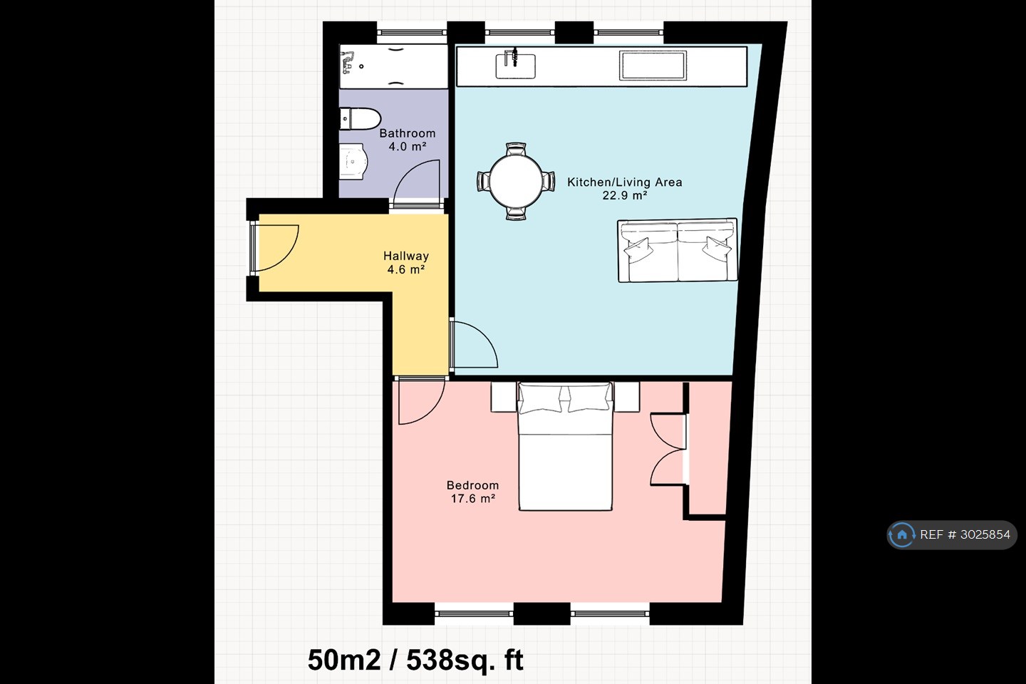 Bed Flat, Oriel House Sheep Street, Northampton floorplan