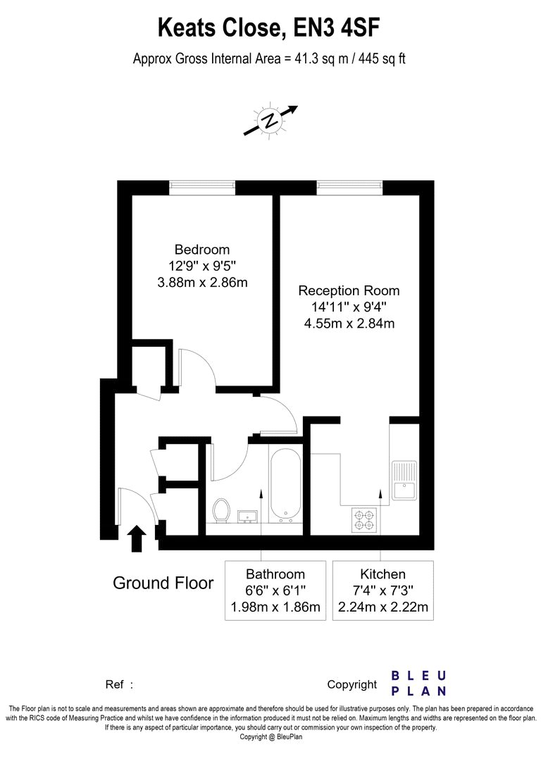 76, Keats Close, Enfield floorplan