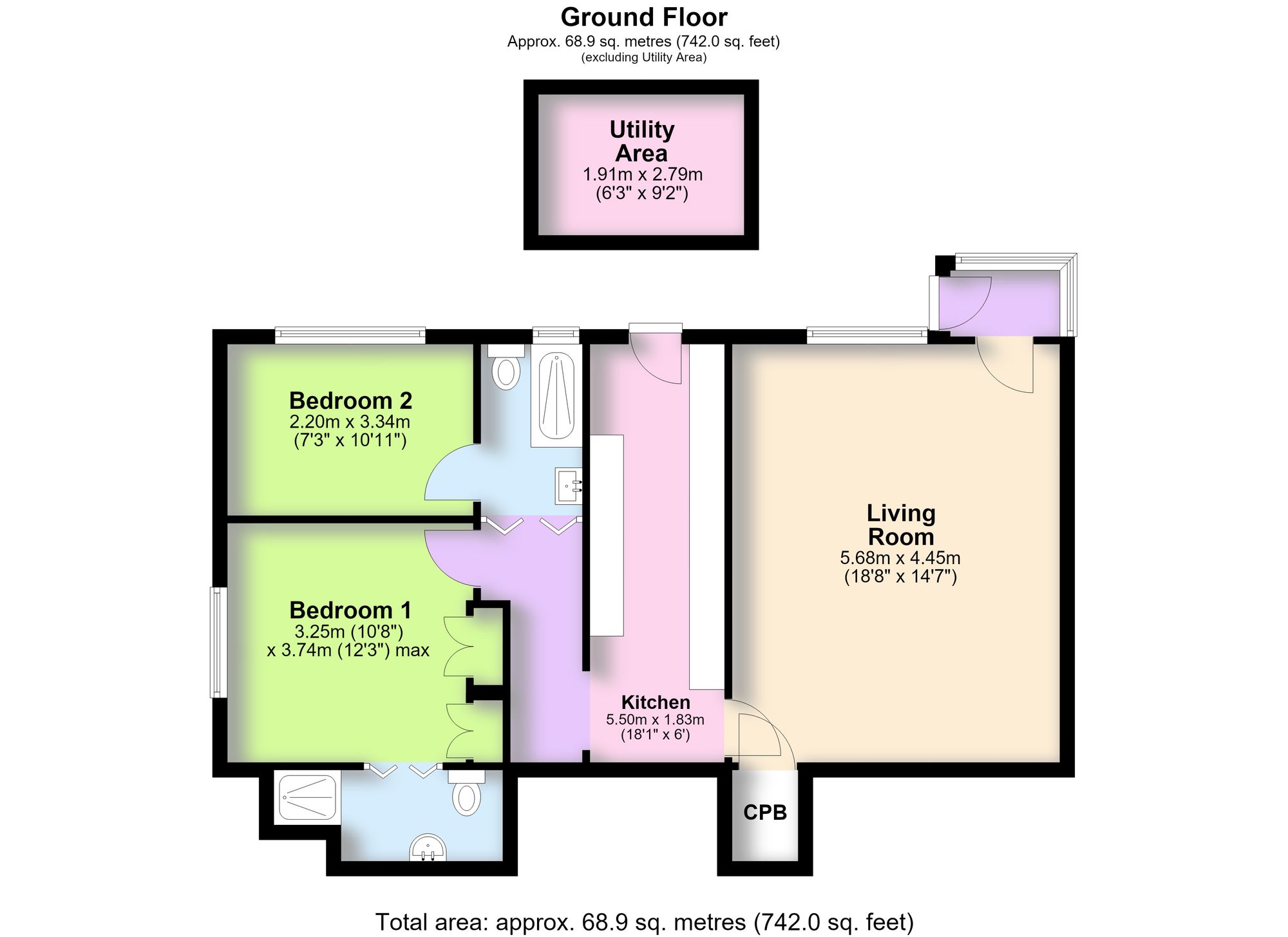 Flat 8, Neville Court, Kenilworth floorplan