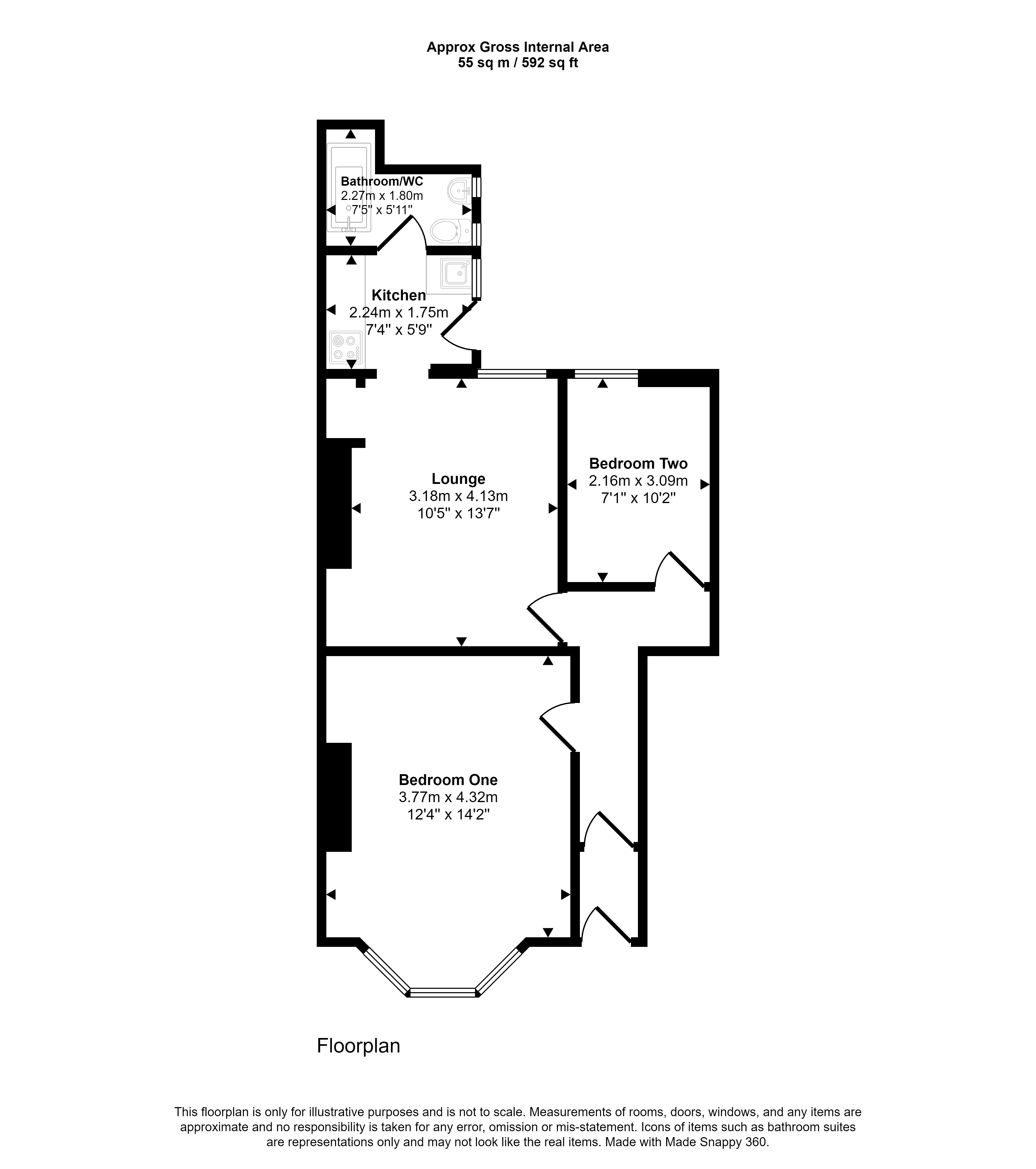 Warton Terrace, Heaton, Newcastle Upon Tyne NE6, 2 bedroom flat for