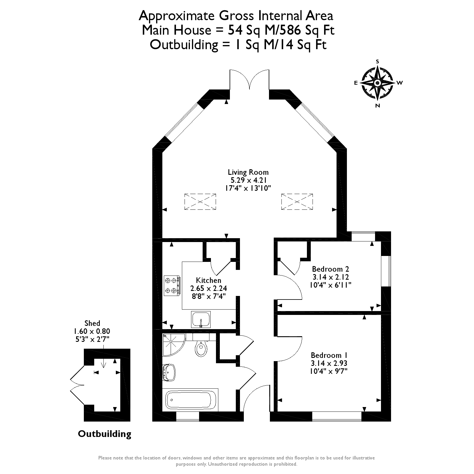 2 Bedrooms Semi-detached bungalow to rent in Foxhills Road, Ottershaw, Chertsey KT16