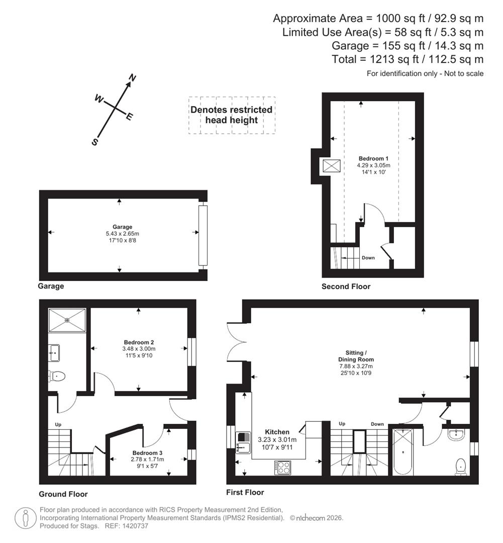 5 Badger Row, Higher Street, Bridport floorplan
