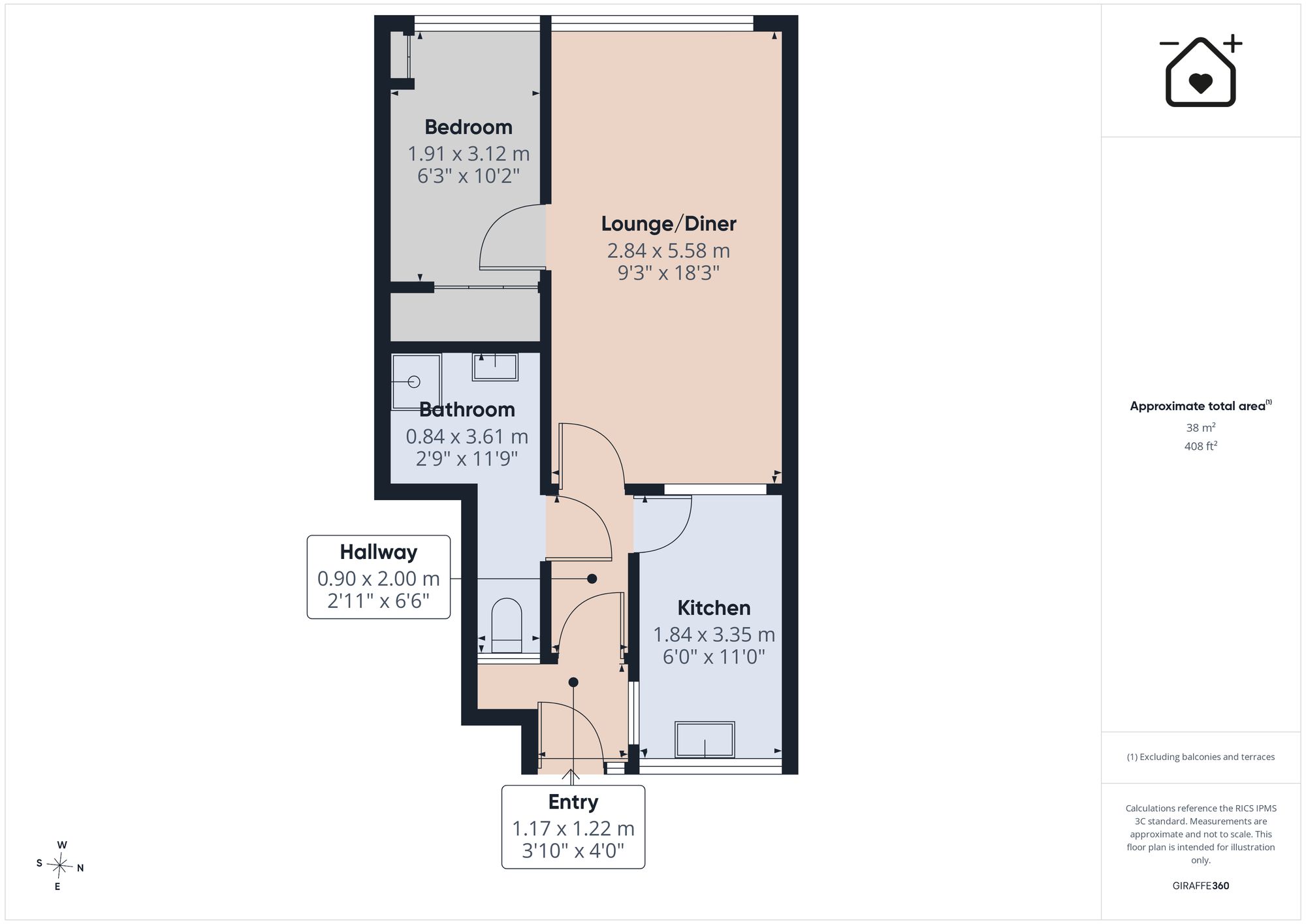 Flat 12a, Rowan Court St. Nicholas Close, Barry floorplan