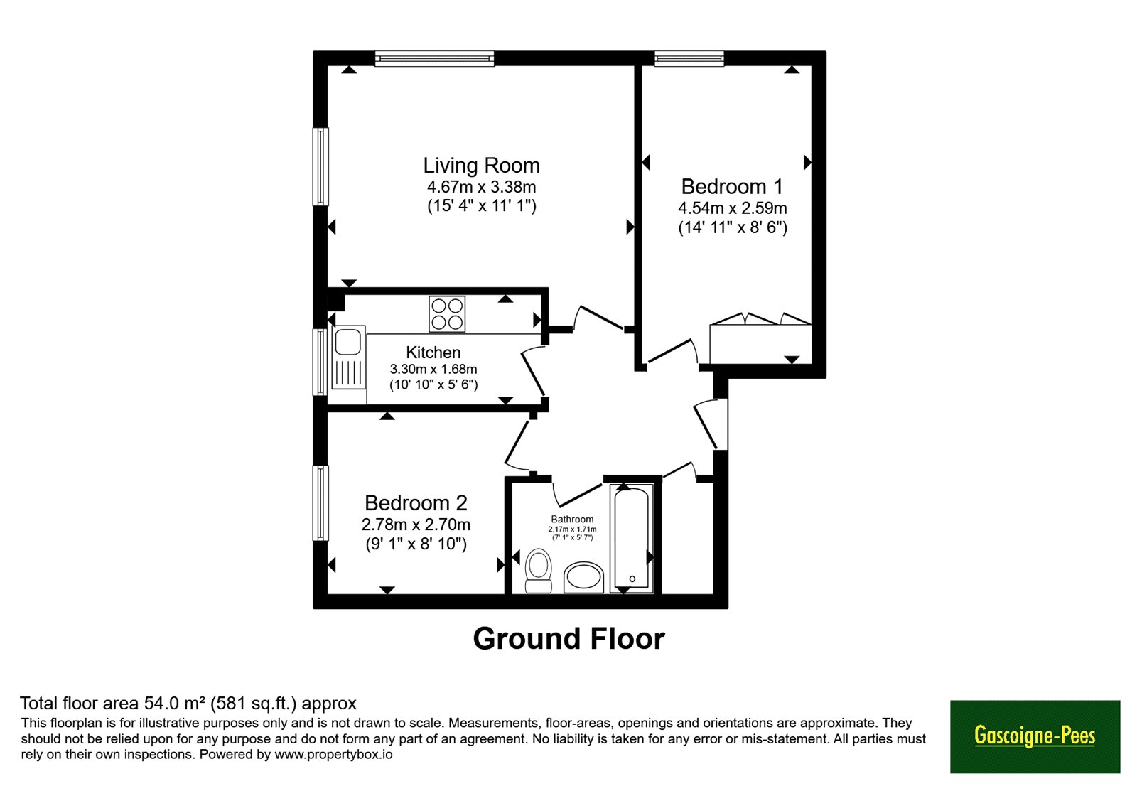 Flat 5, St. Philips Gate, 210, Cheam Common Road, Worcester Park floorplan