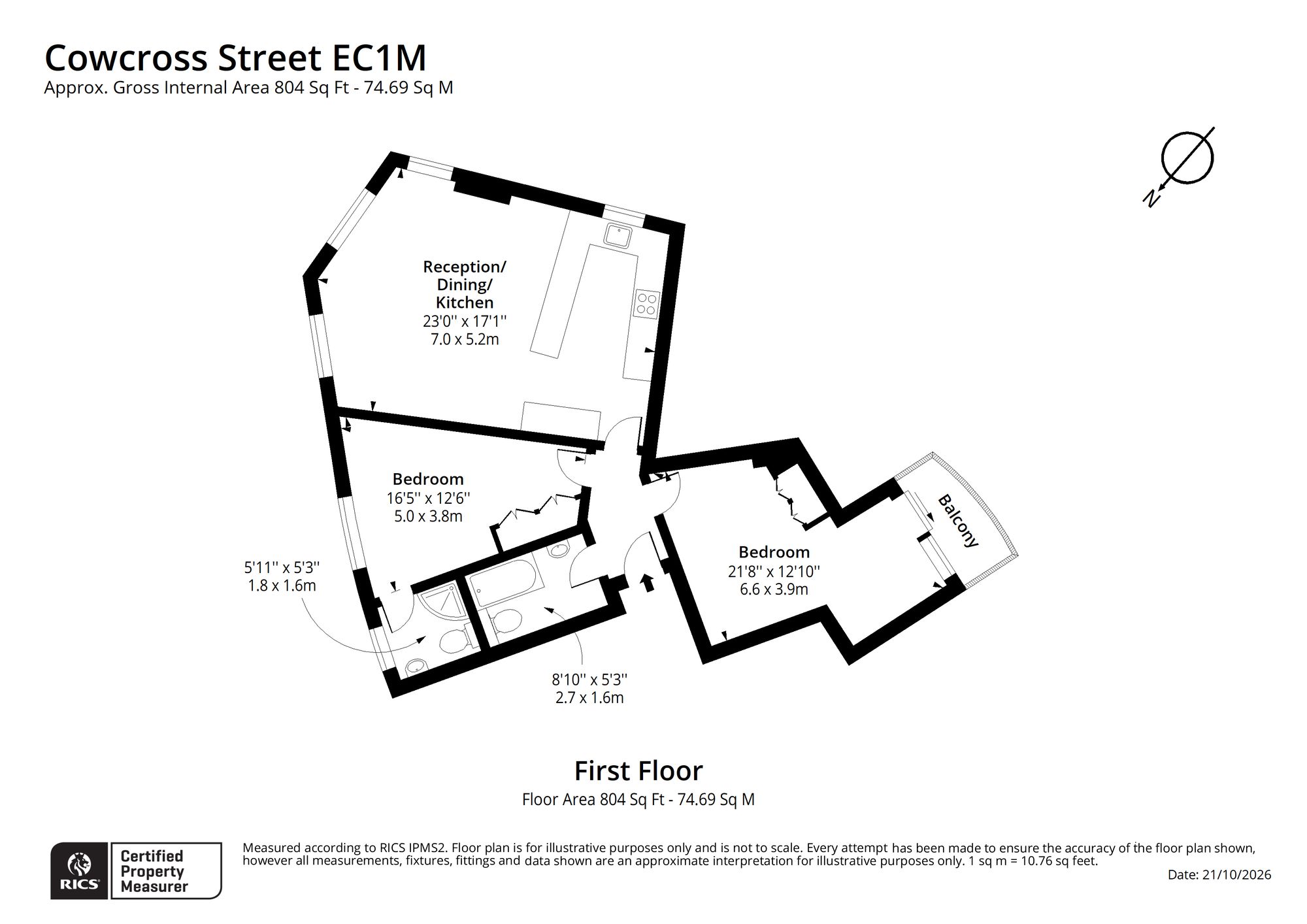 Flat 1, 88 Cowcross Street, London floorplan
