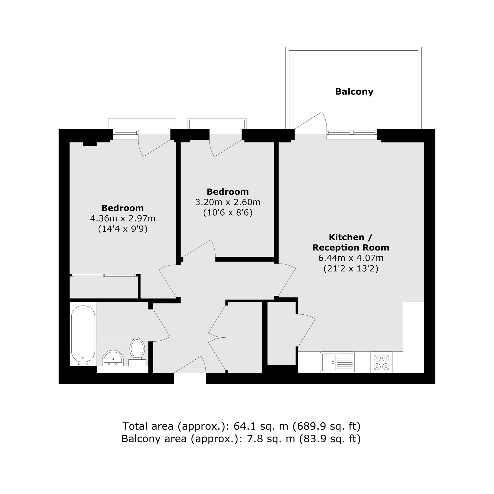 Flat 17 Harriot House, 9, Clarke Avenue, Hounslow floorplan