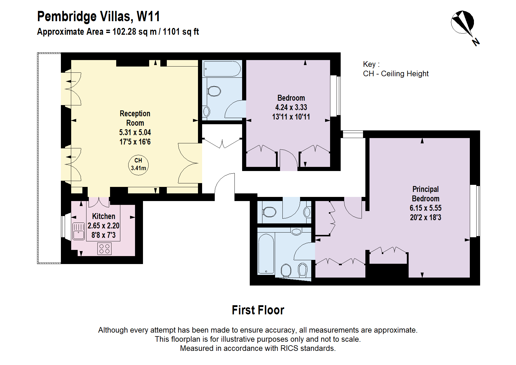 Flat 3, 32, Pembridge Villas, London floorplan