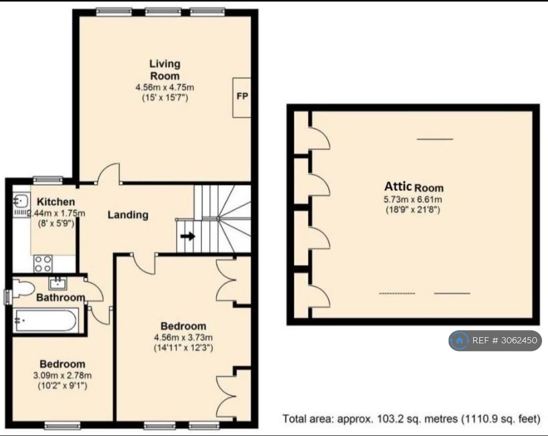 Flat, Ventnor Villas, Hove floorplan