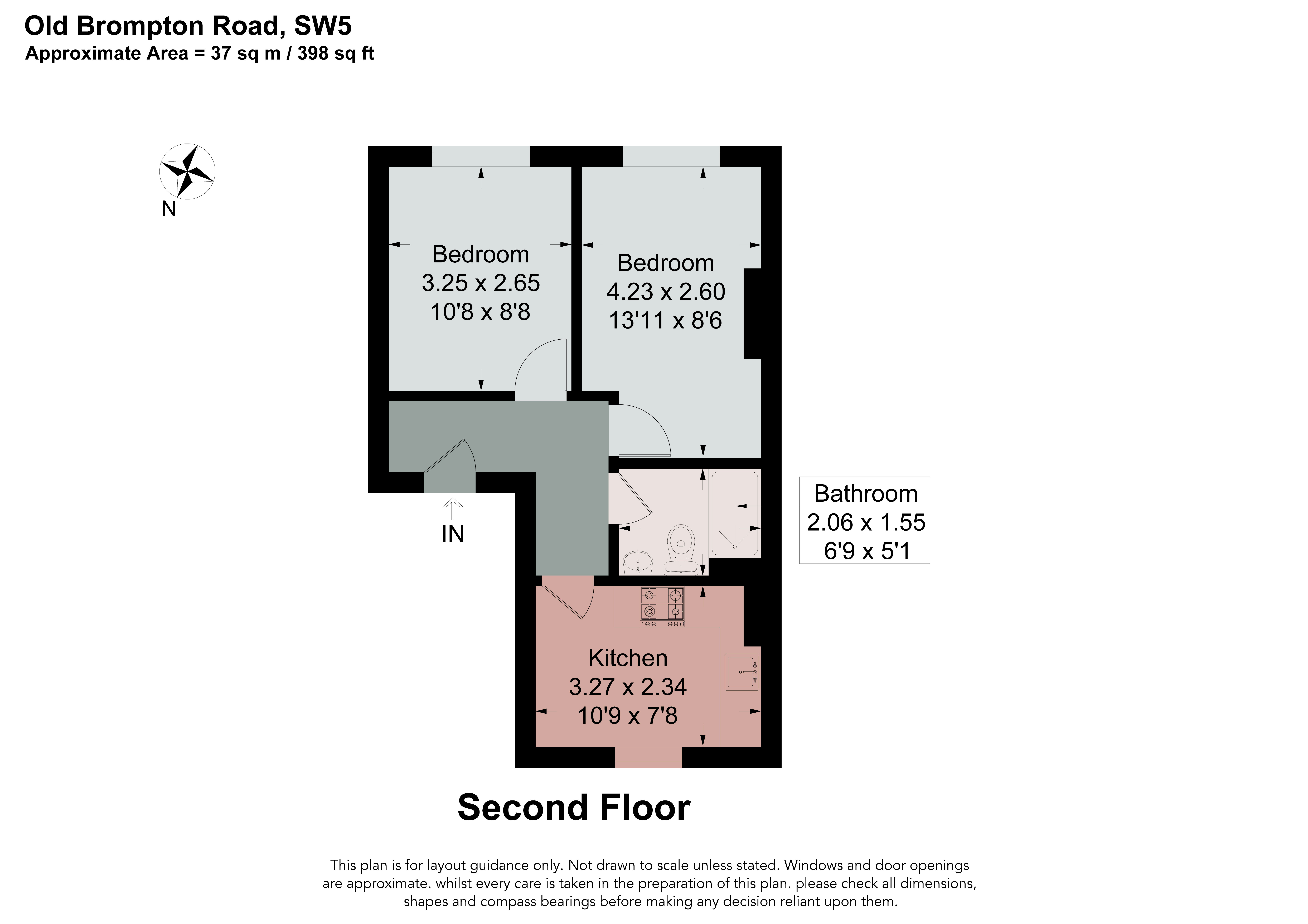 Short Let - Flat 2, 150, Old Brompton Road, London floorplan