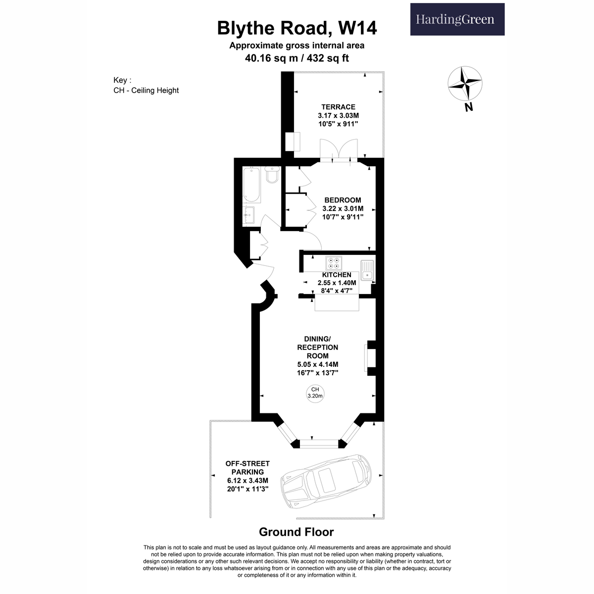 Flat Flat B, 183, Blythe Road, London floorplan
