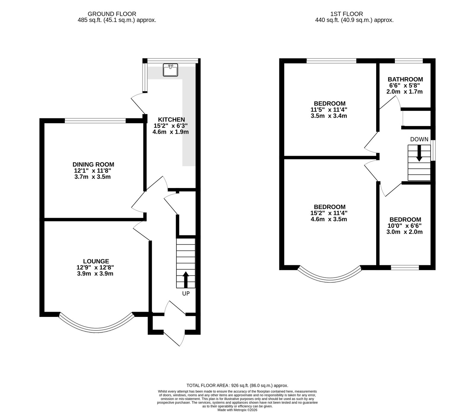 134, School Road, Birmingham floorplan