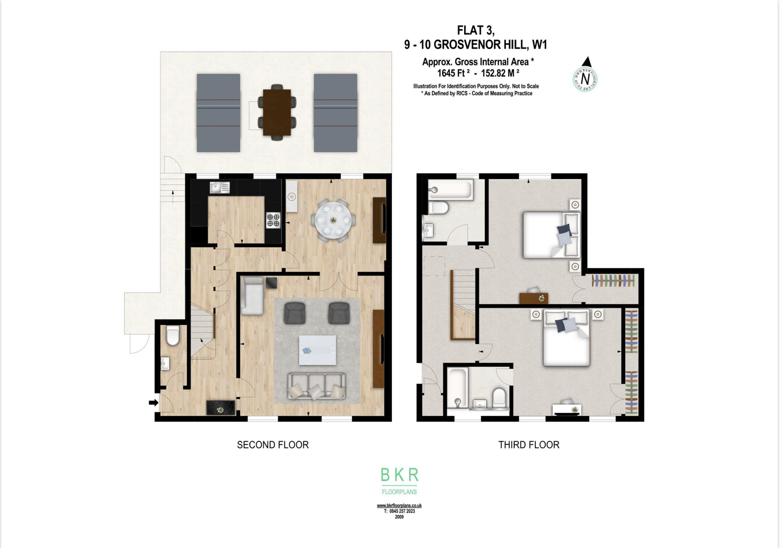 Flat 3, 9, Grosvenor Hill, London floorplan