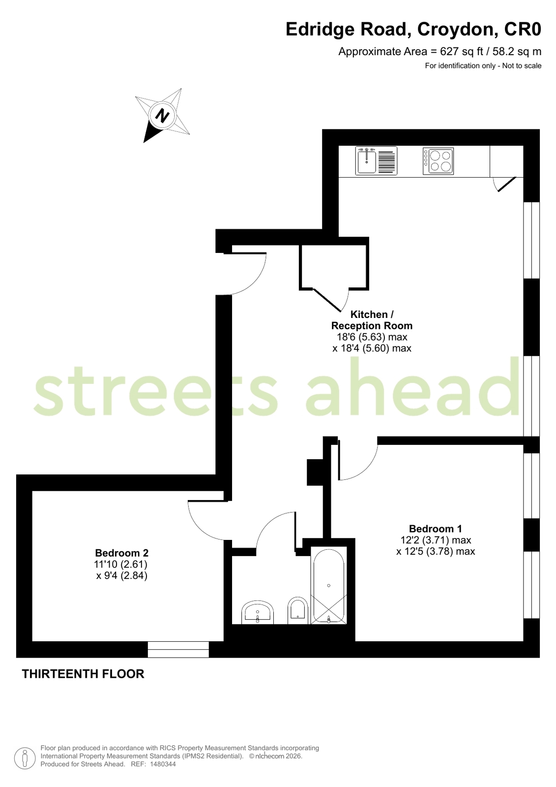 Flat 220, 4, Edridge Road, Croydon floorplan