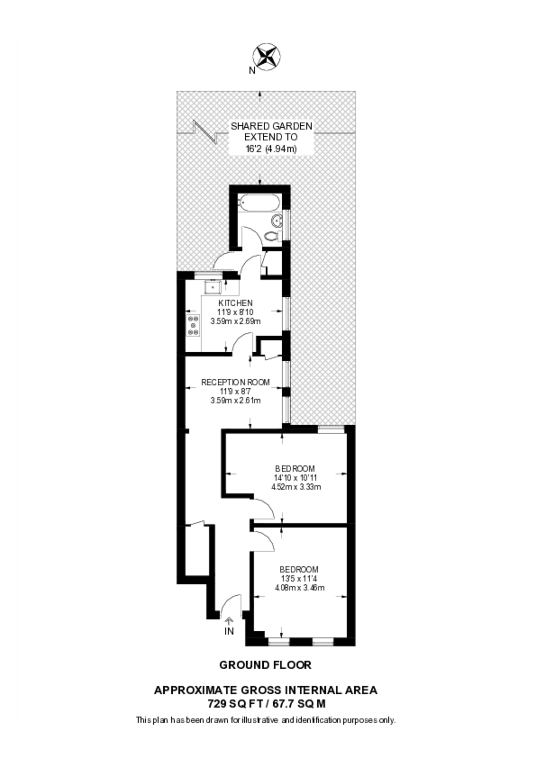 Gladstone Avenue, London, N22, Wood Green floorplan