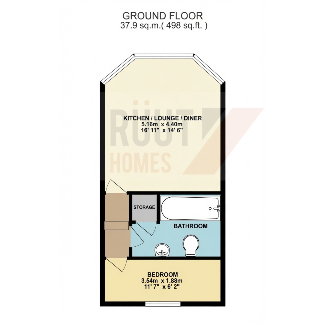 Flat 1, 50, Melton Road, Leicester floorplan