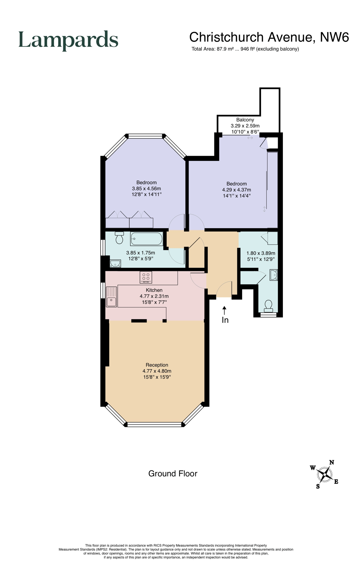 Flat 2, 23, Christchurch Avenue, London floorplan