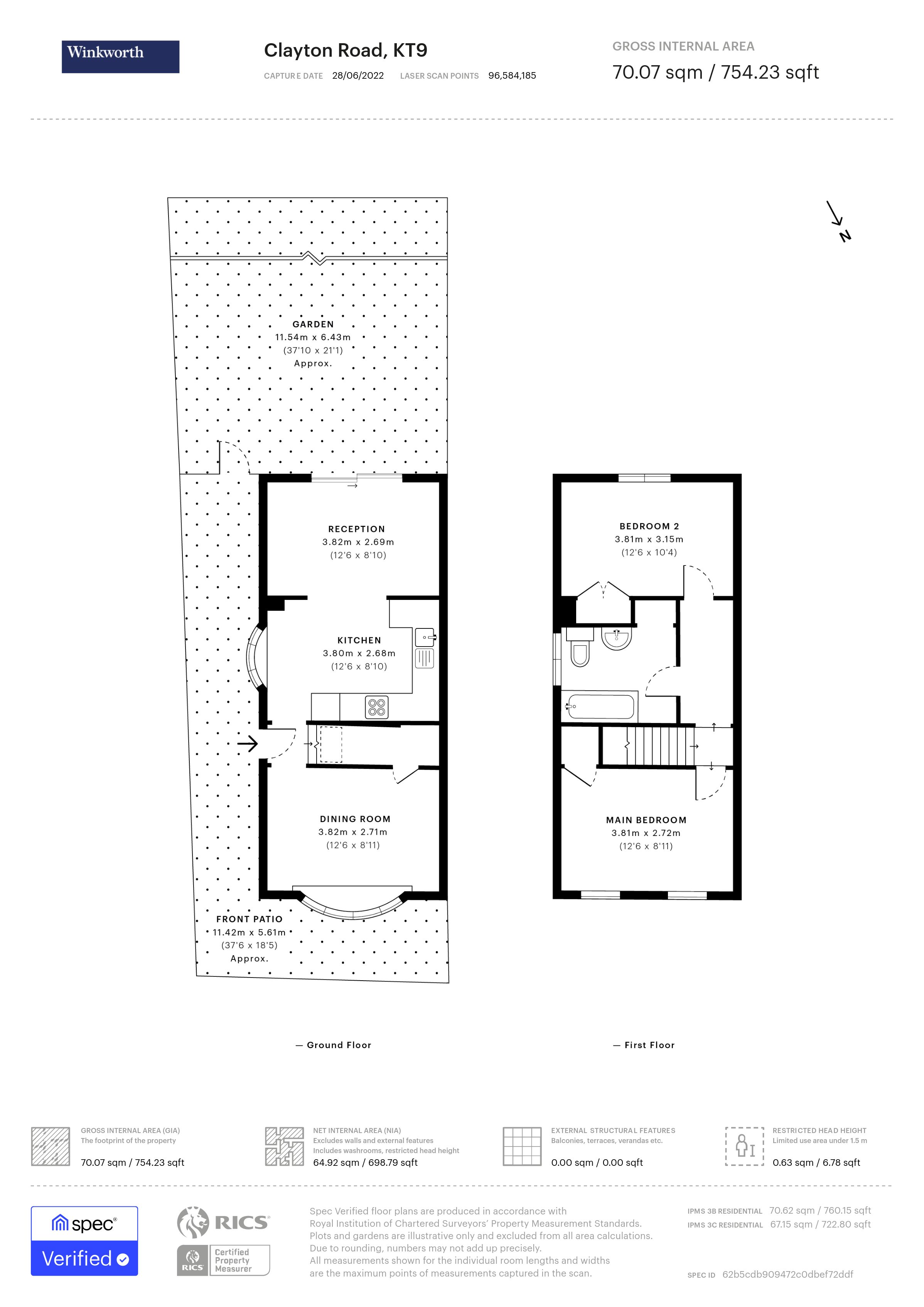 Clayton Road, Chessington KT9, 2 bedroom detached house for sale