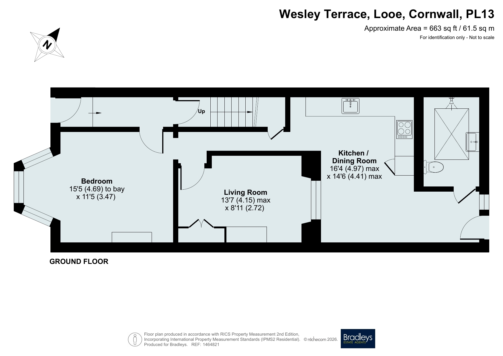 Flat 1, 6, Wesley Terrace, Cornwall floorplan