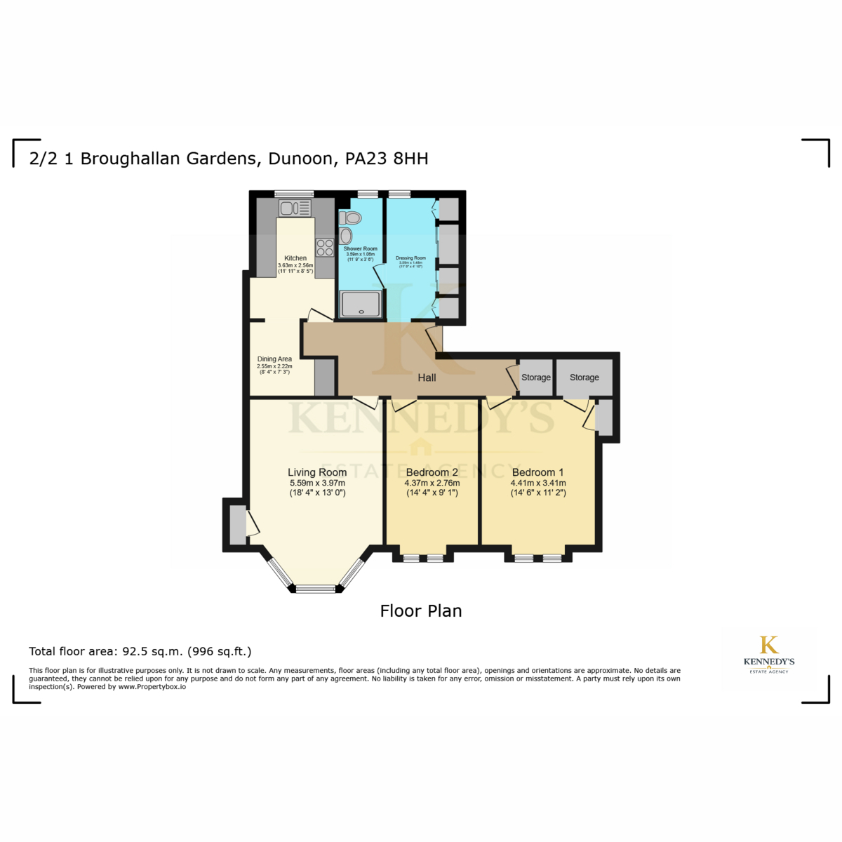 Flat 2/2, 1, Broughallan Gardens, Marine Parade,, Dunoon floorplan