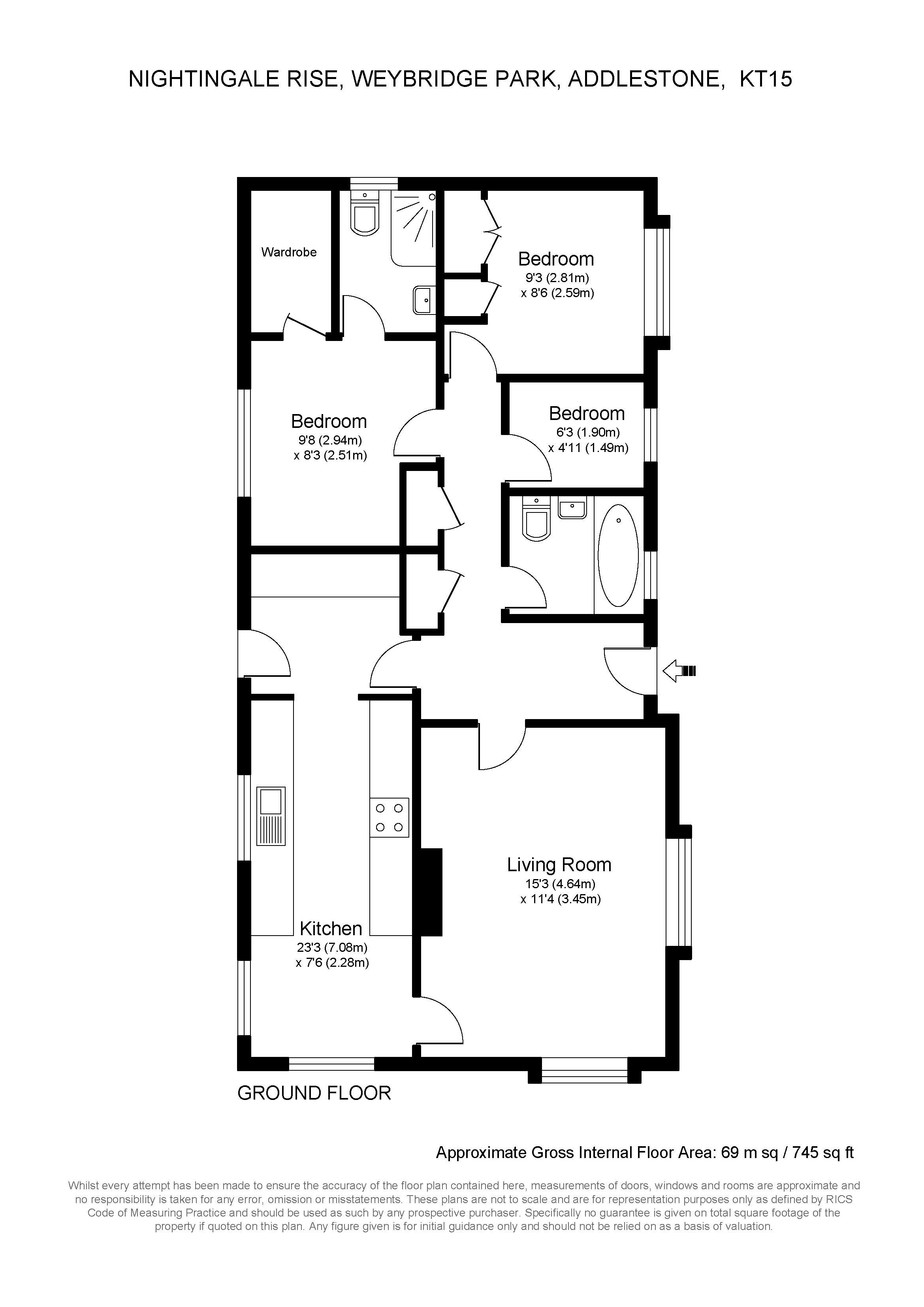 2 Nightingale Rise, Weybridge Park Estate, Addlestone floorplan