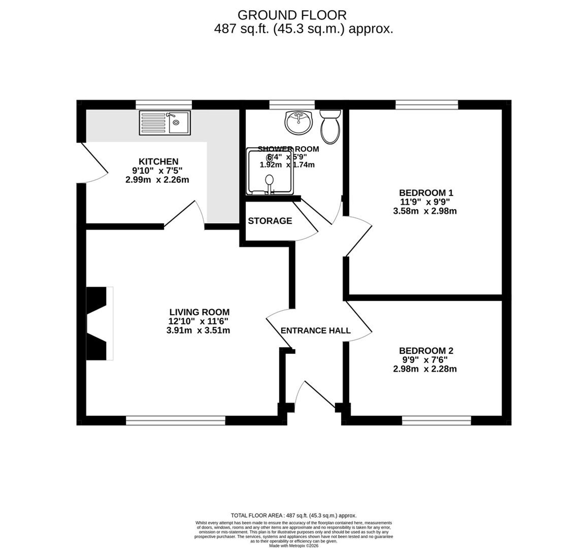 5, Rednall Close, Chesterfield floorplan