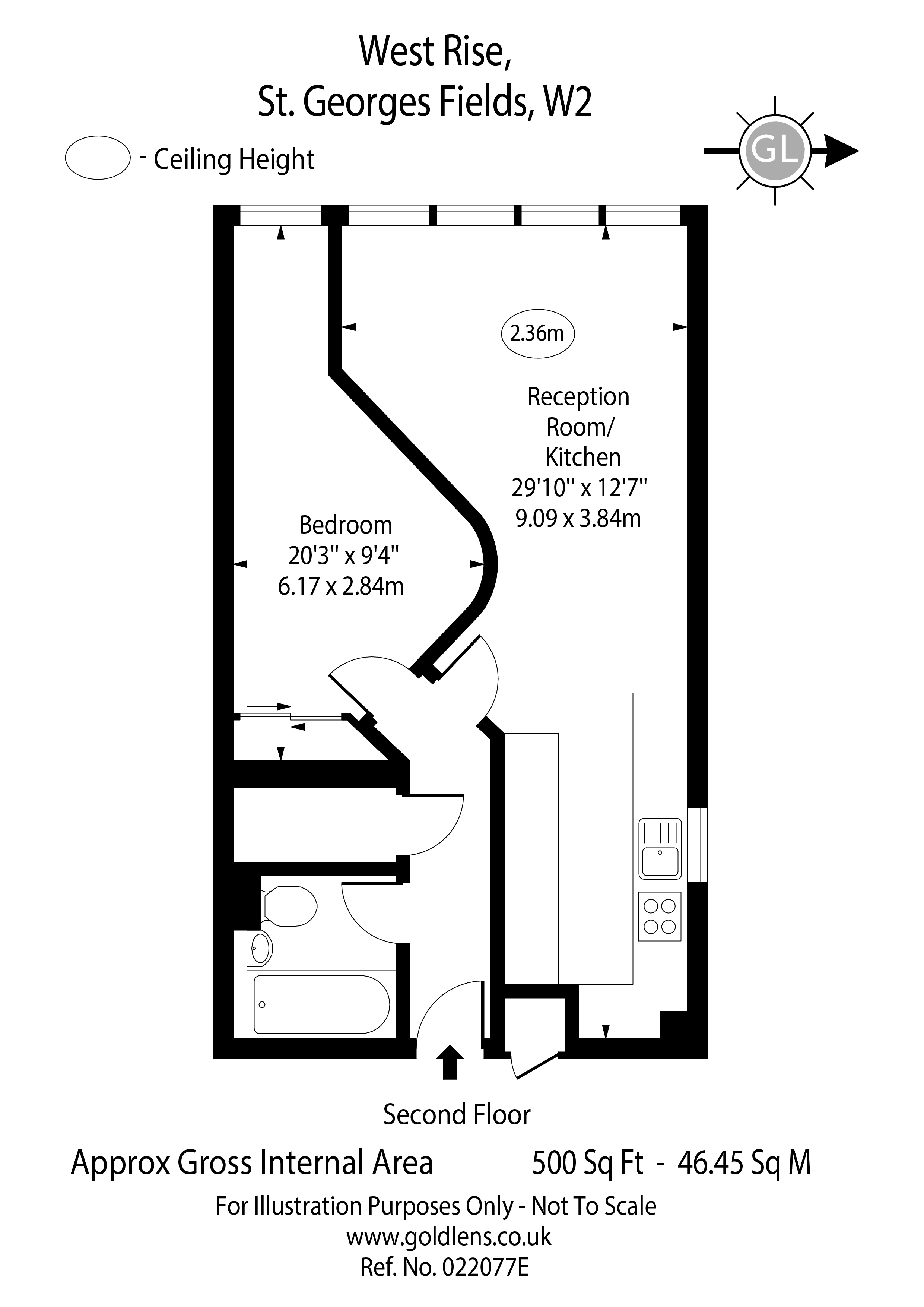 West Rise, St. Fields W2, 1 bedroom flat for sale 65858850