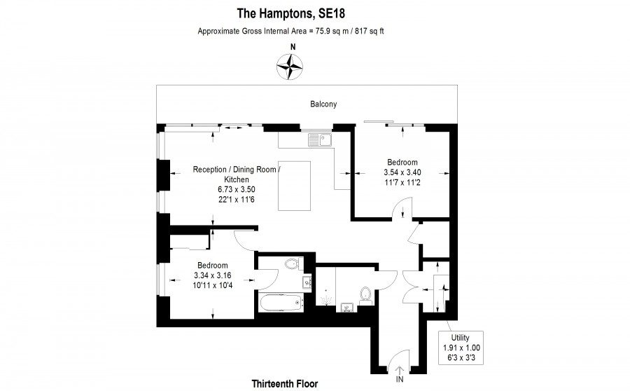 2 Bedrooms Flat to rent in Hampton Apartments, Royal Arsenal Riverside SE18