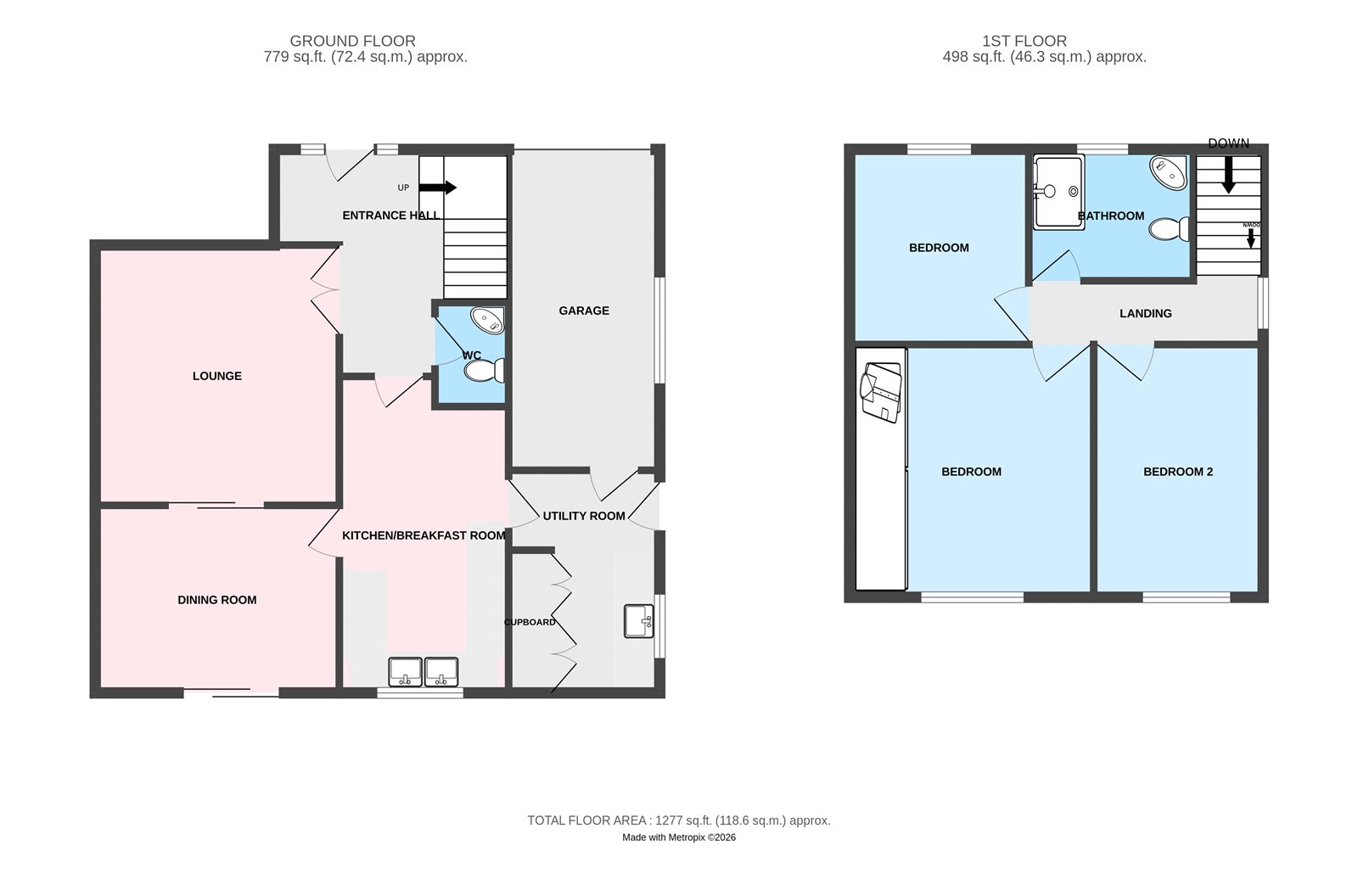 4, Oak Road, Shrewsbury floorplan