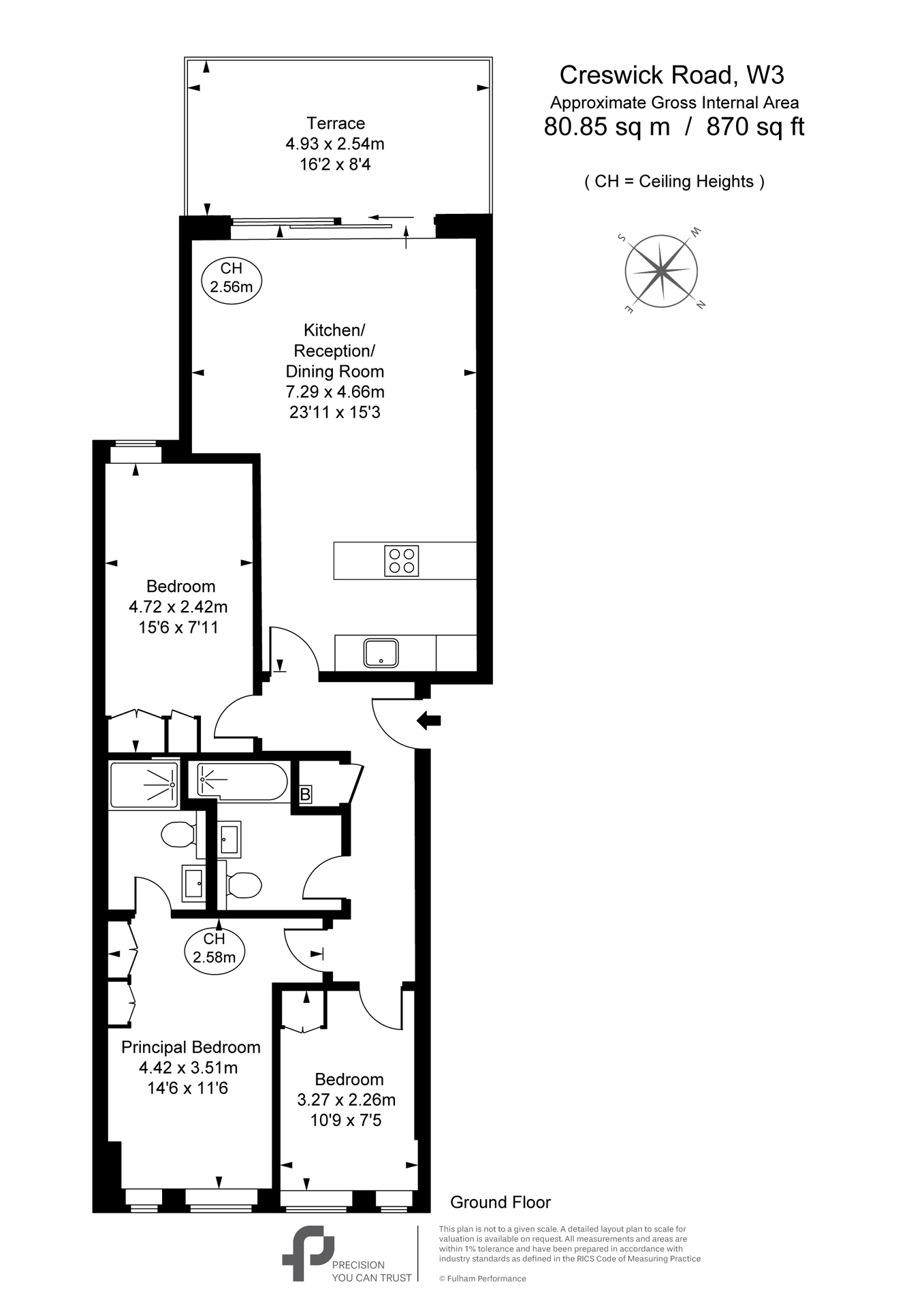 Flat 3, Acton floorplan