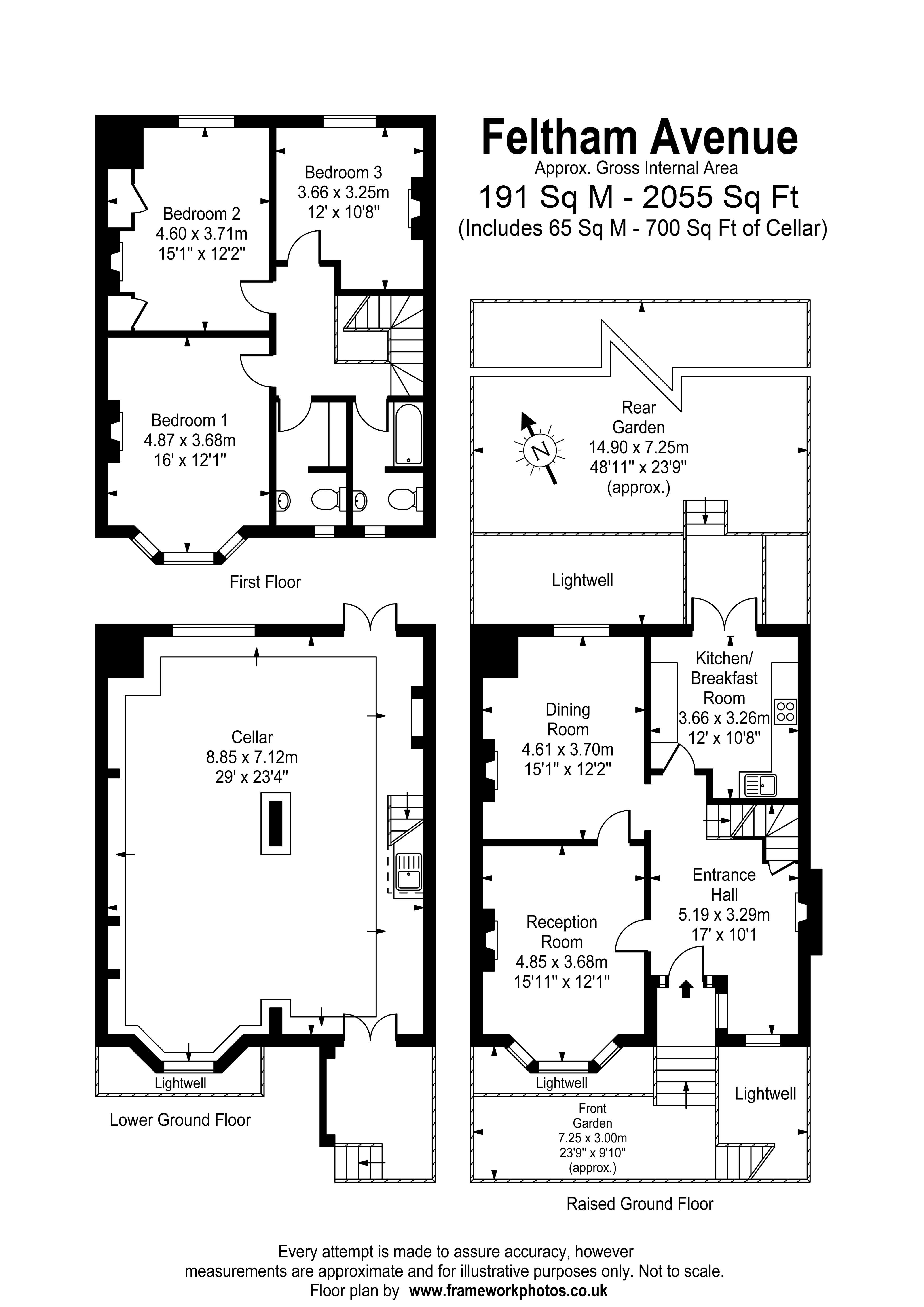 3 Bedrooms Terraced house for sale in Feltham Avenue, East Molesey KT8
