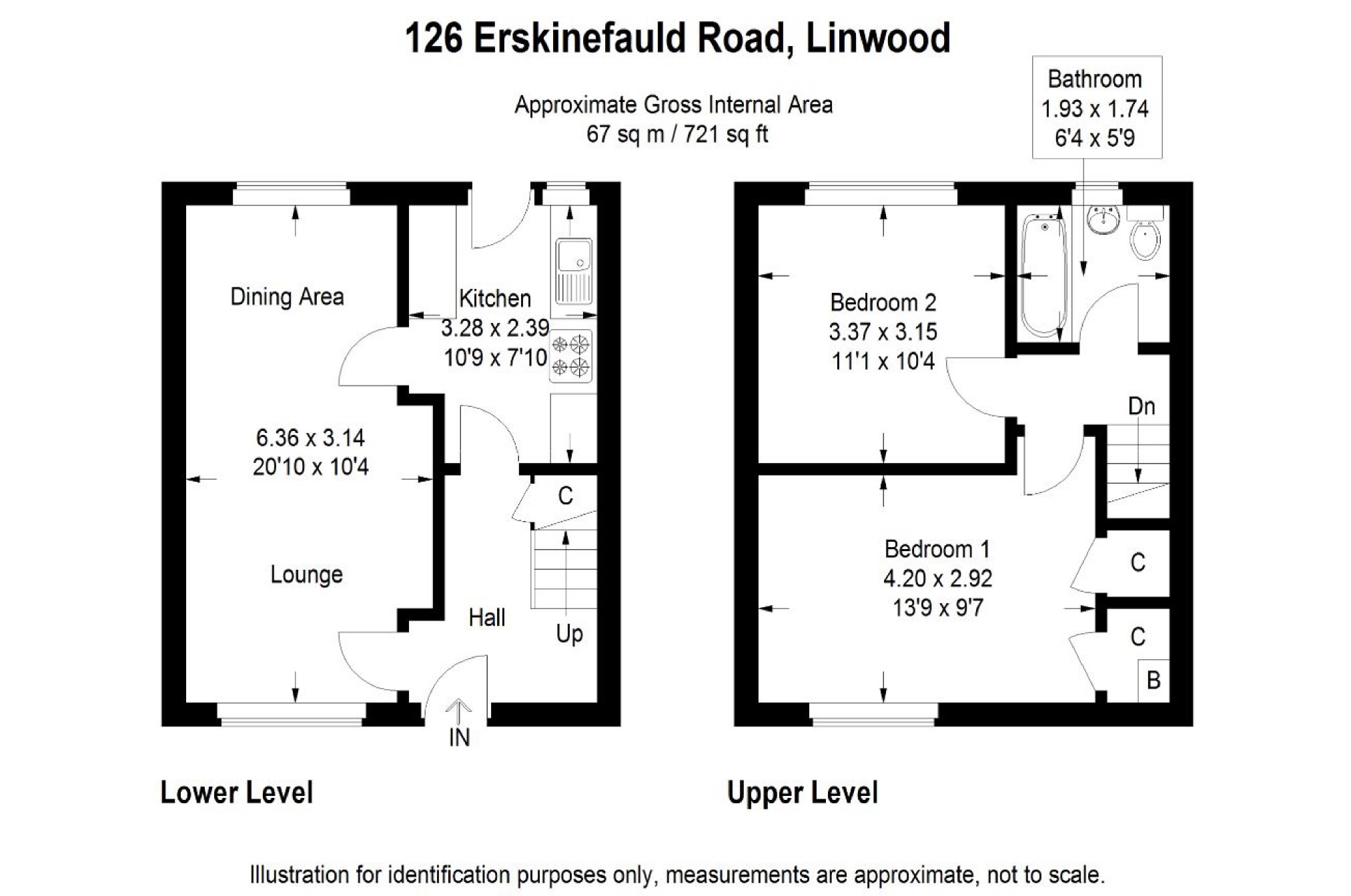 2 Bedrooms Semi-detached house for sale in Erskinefauld Road, Linwood, Paisley PA3