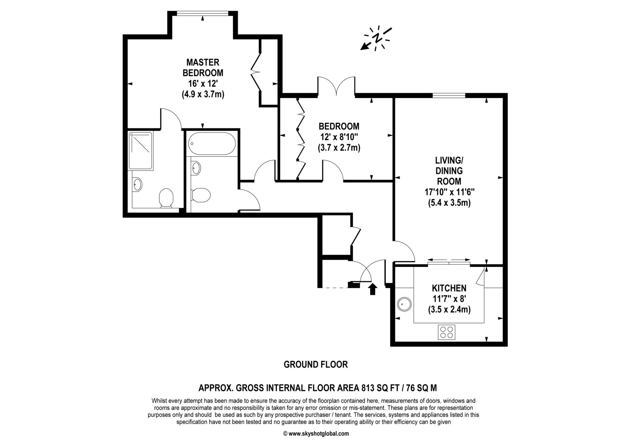 Flat 11 Cobham Grange, Between Streets, Cobham floorplan