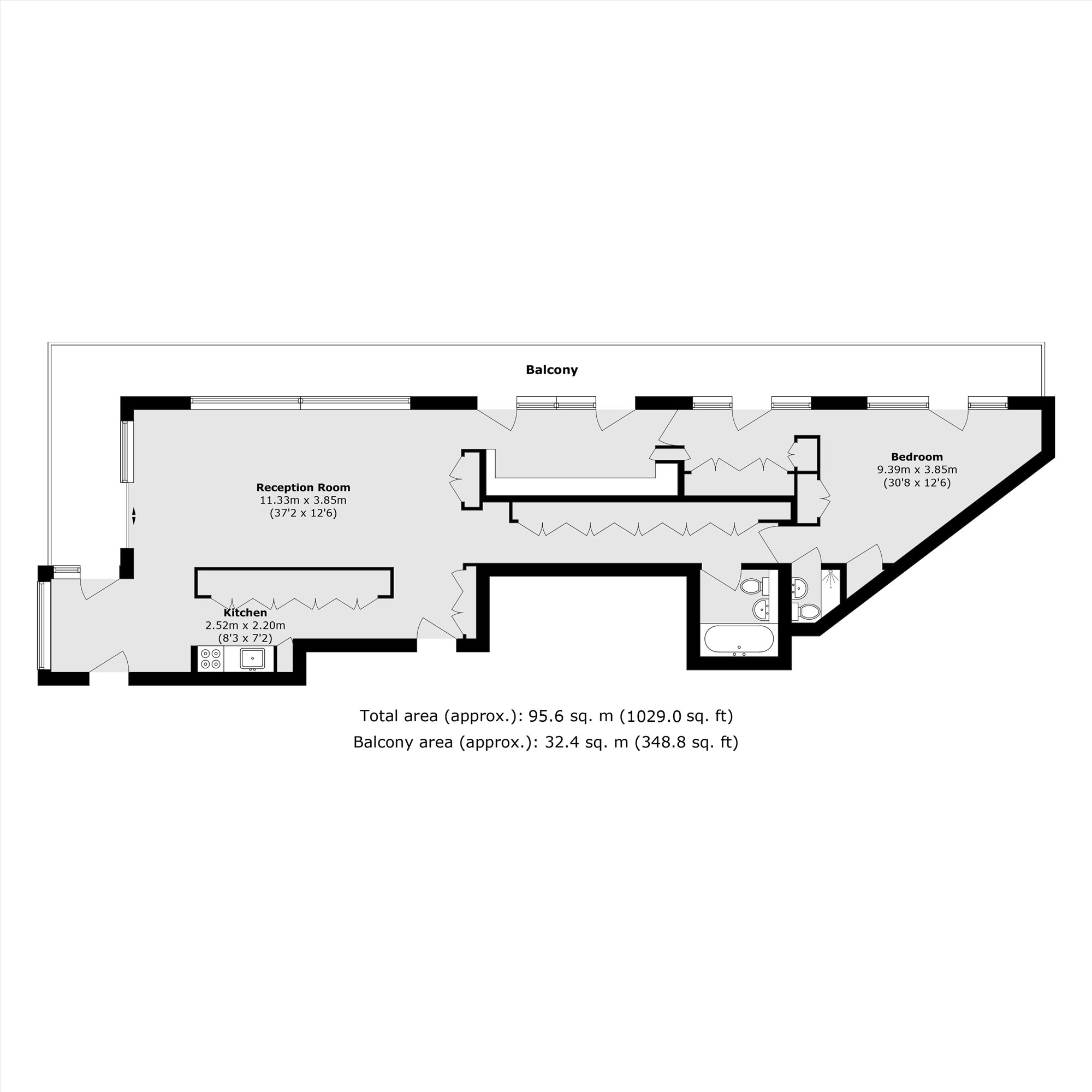 Flat 381, Cromwell Tower, London floorplan