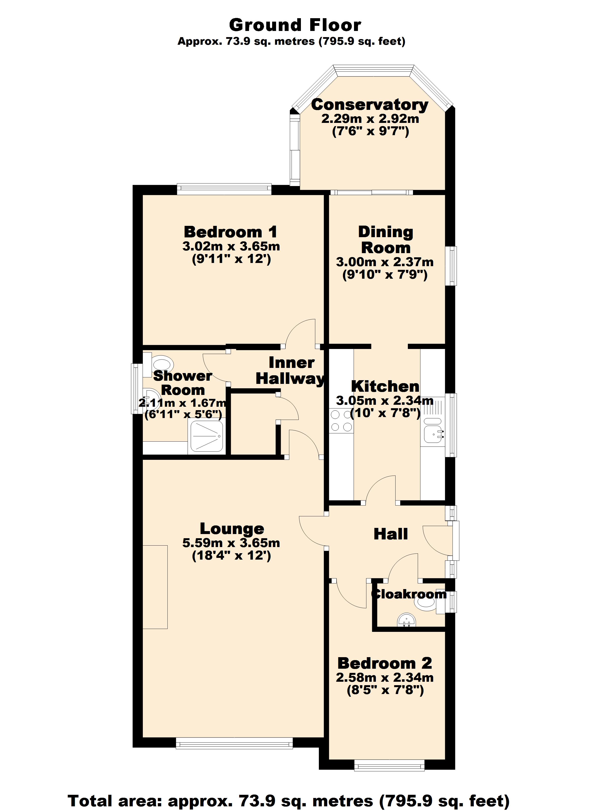 2 Bedrooms Detached bungalow for sale in Meadow Bank, Penwortham, Preston PR1