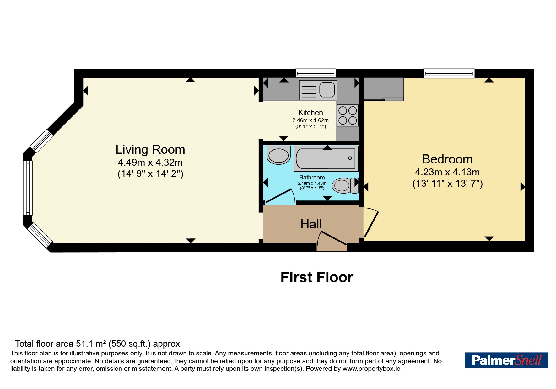 Flat 6 The Gatehouse, 2, Durrant Road, Dorset floorplan
