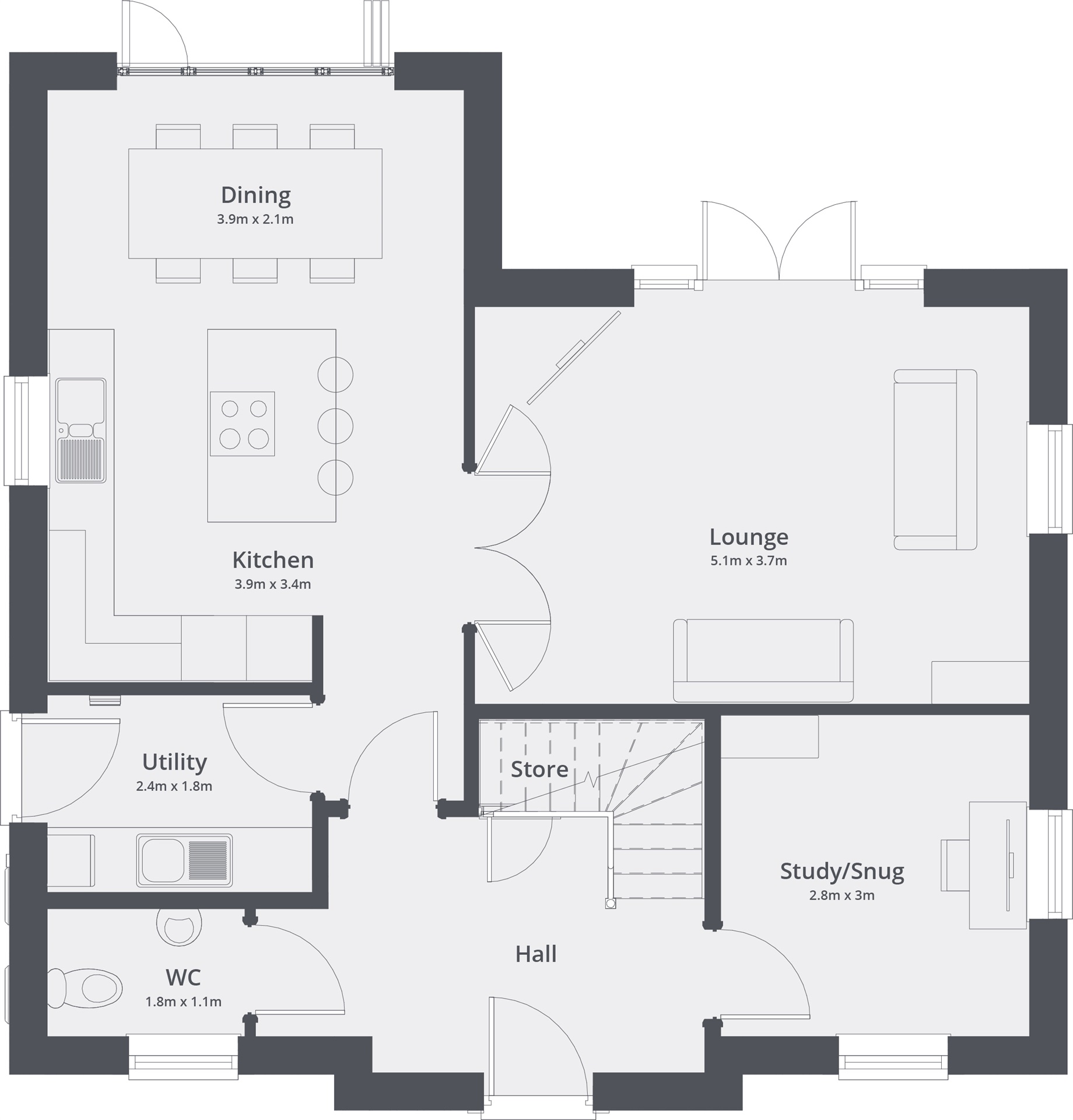 New home, 4 bed detached house for sale in Bullbridge Hill, Bullbridge