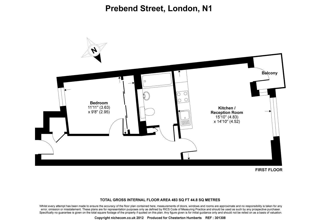 1 Bedrooms Flat to rent in Prebend Street, Islington, London N1