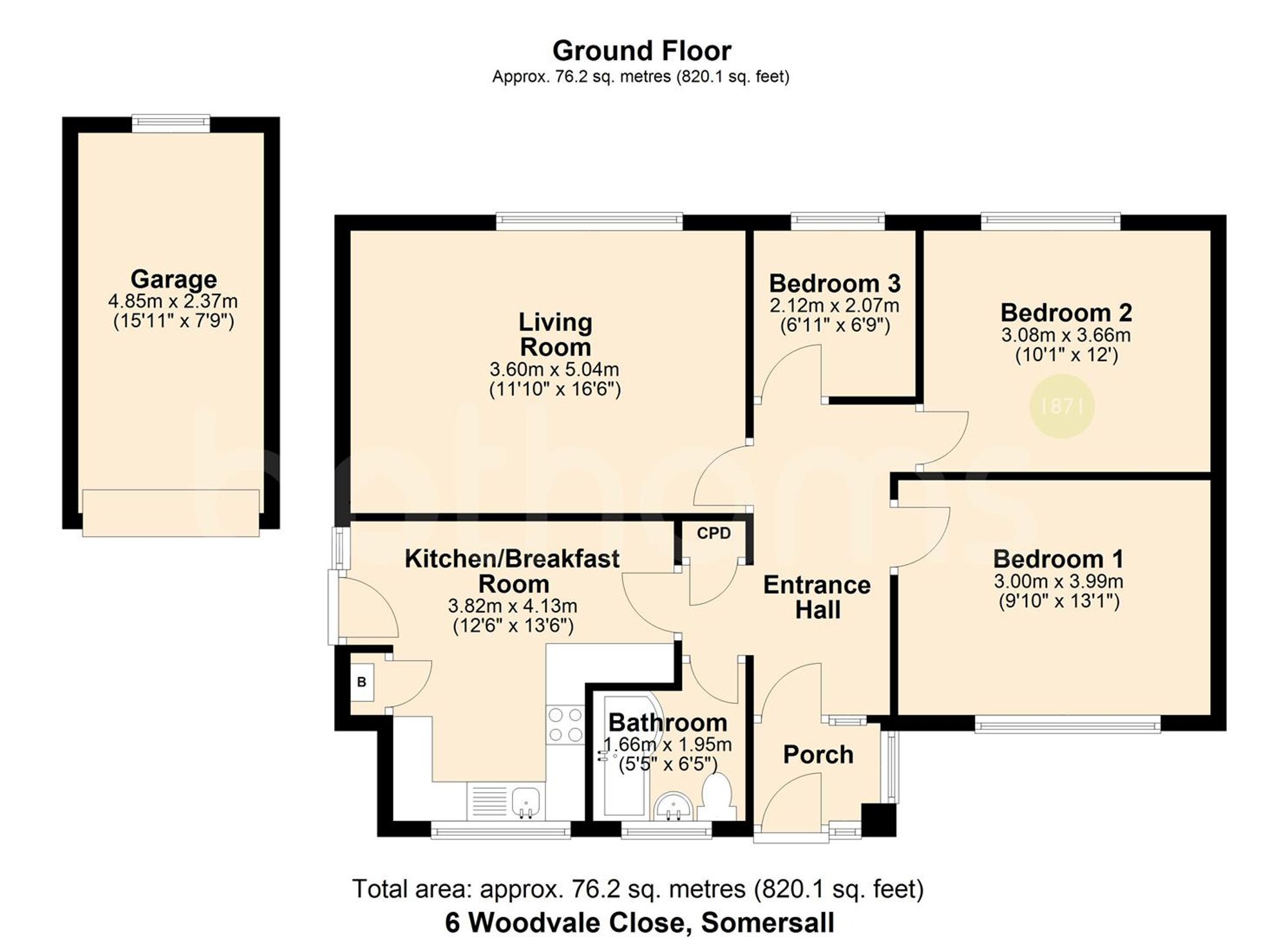 6 Woodvale Close, Chesterfield floorplan