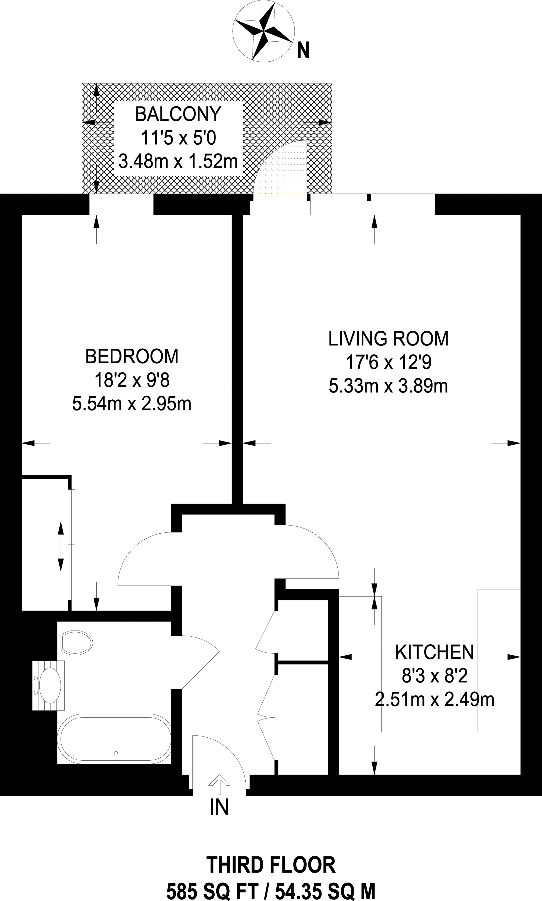 1 Bedrooms Flat to rent in Smithfield Square, Hornsey N8