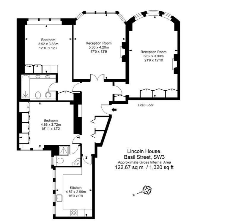 Flat 15, Lincoln House, Basil Street, London floorplan