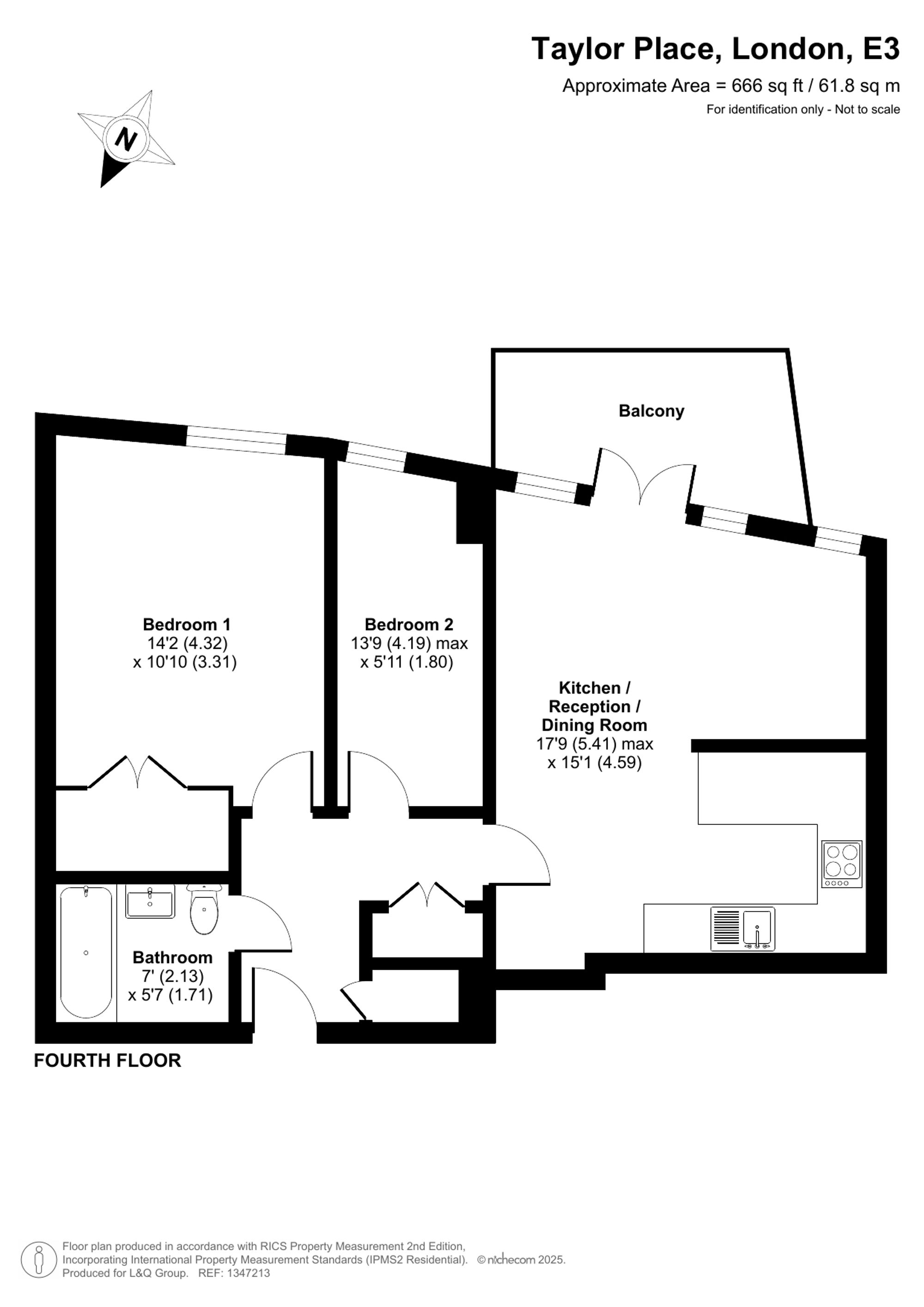 Flat 16, Fondant Court, London floorplan