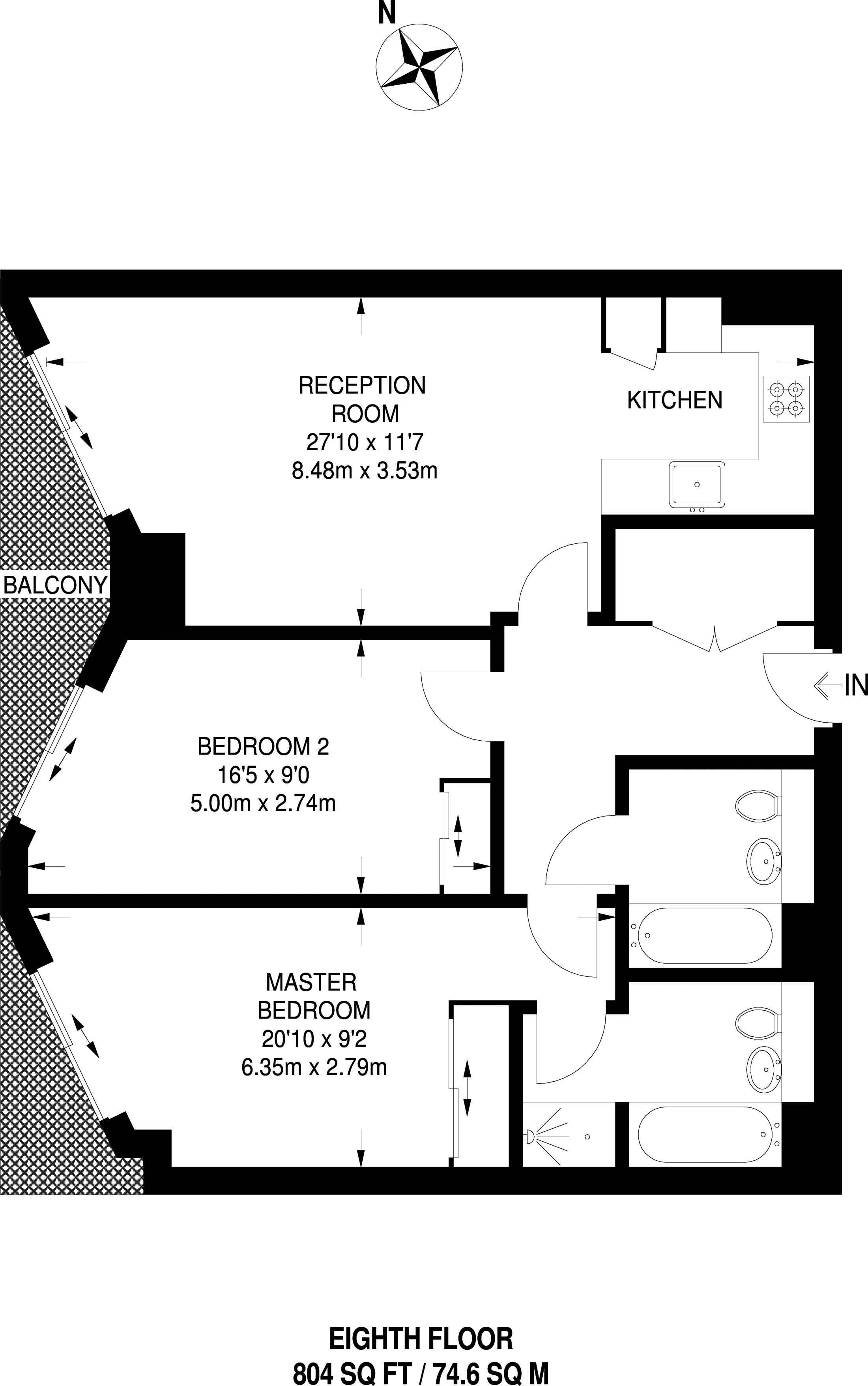 2 Bedrooms Flat to rent in Nine Elms, Nine Elms SW11