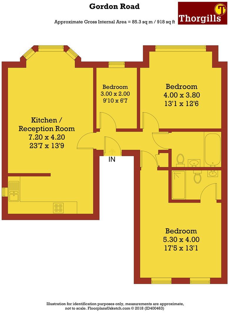 3 Bedrooms Flat to rent in Gordon Road, London W5