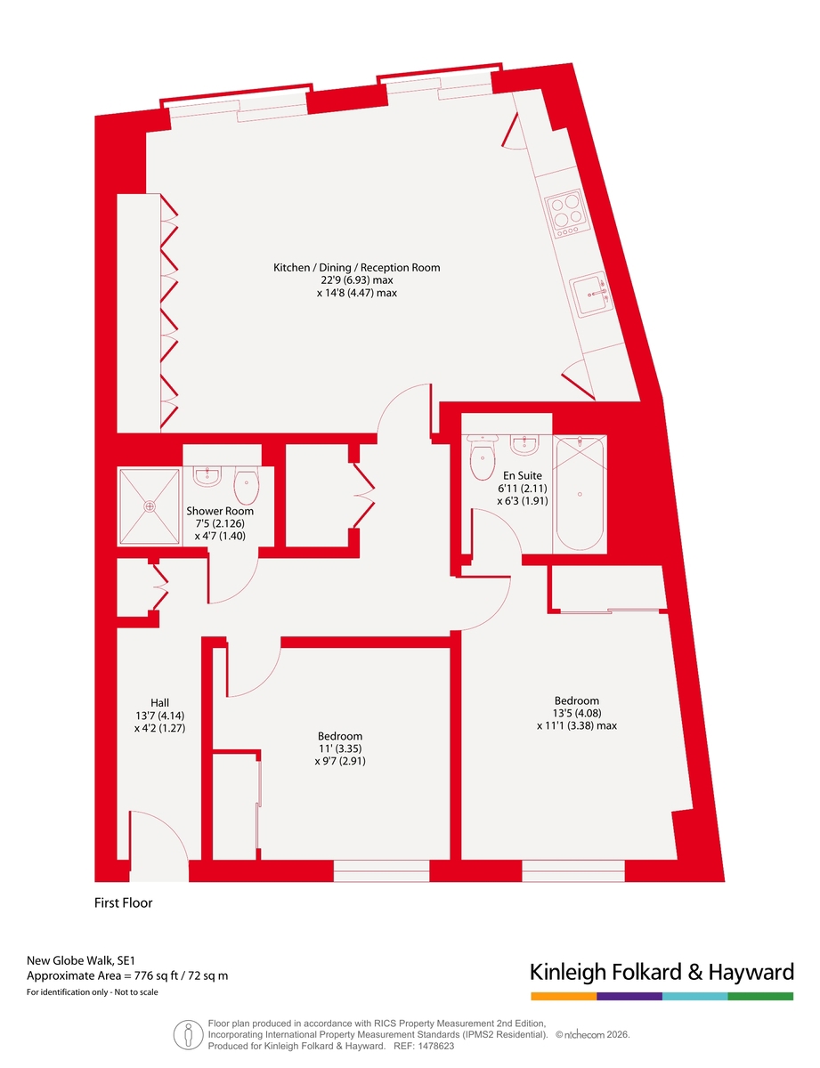 1, Bear Pit Apartments, 14, New Globe Walk, London floorplan