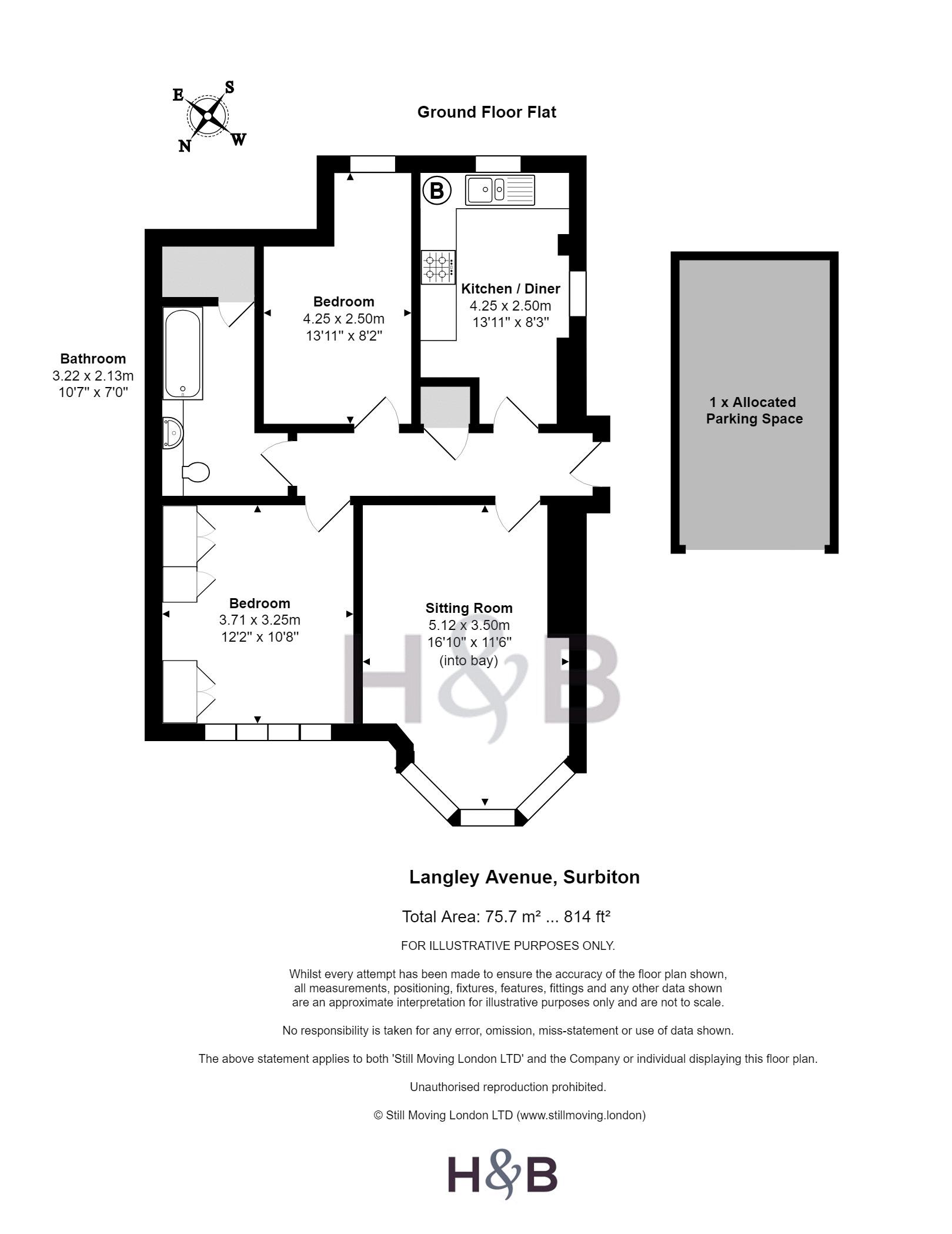 2 Bedrooms Flat for sale in Langley Avenue, Surbiton KT6