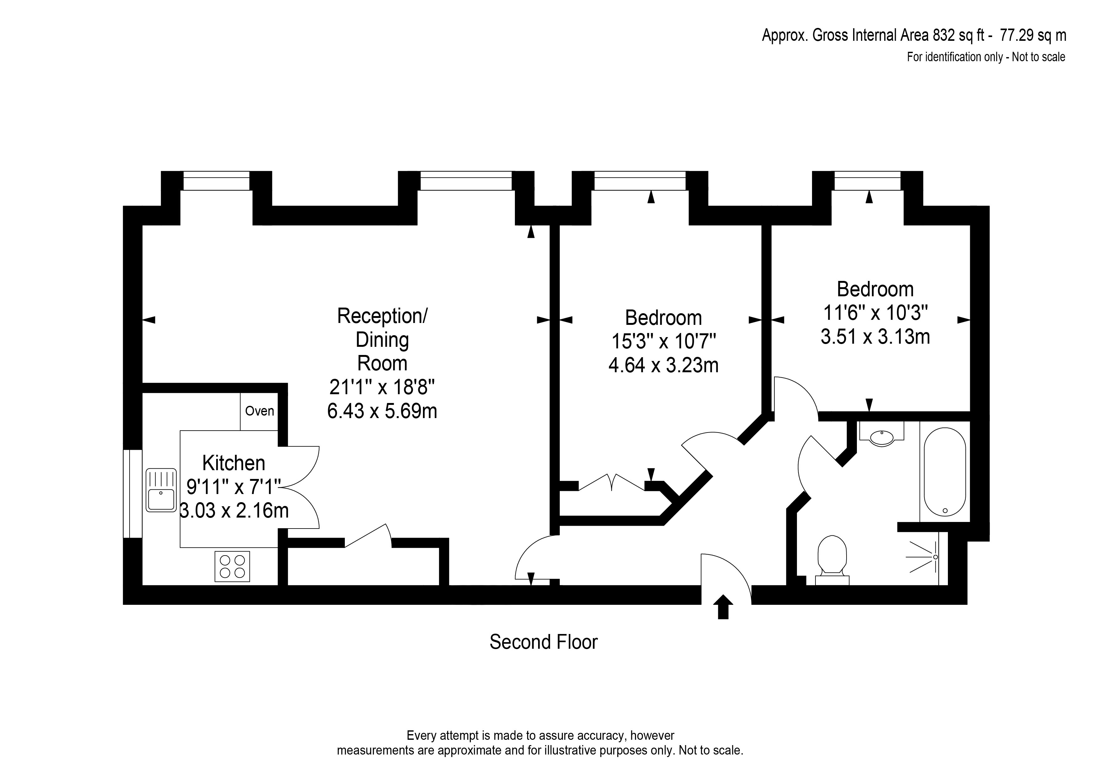 Flat 49, Barnes Wallis Court, 28, Oyster Lane, West Byfleet floorplan